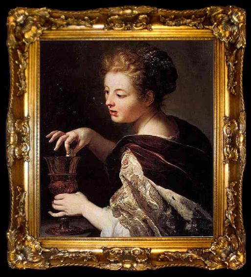 framed  Anthoni Schoonjans Cleopatra puts a pearl in the wine, ta009-2